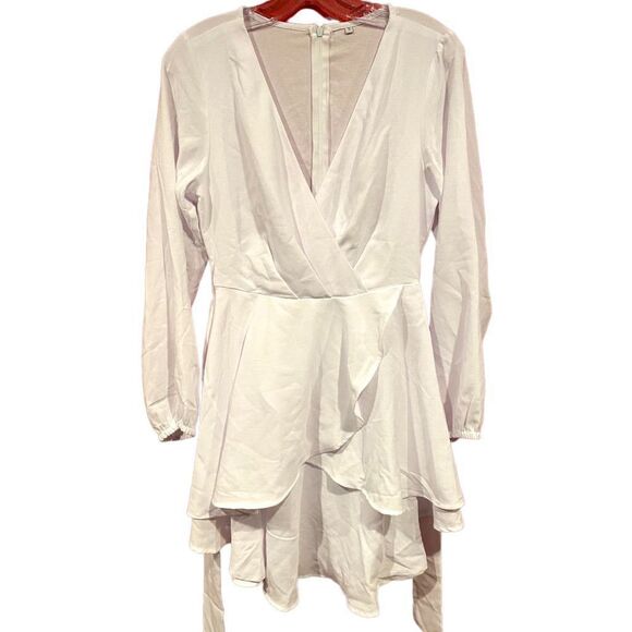 Women Casual Dress Flowy Bohemian Tshirt Wrap Dress Tie Waist Shift Mini Dress T - Picture 11 of 17